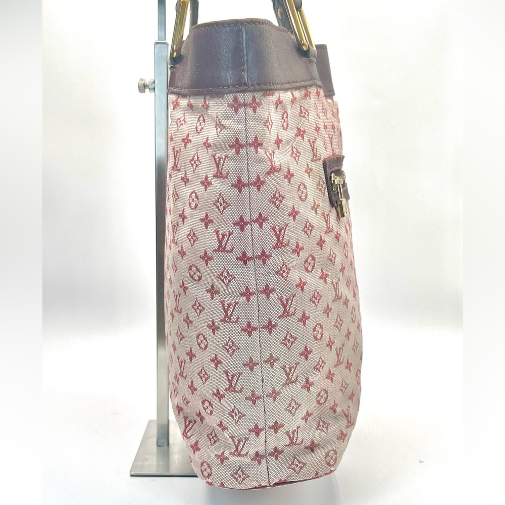 Louis Vuitton Lucille GM Bag in Red Mini Lin Monogram Canvas - Vintage - Picture 4 of 12